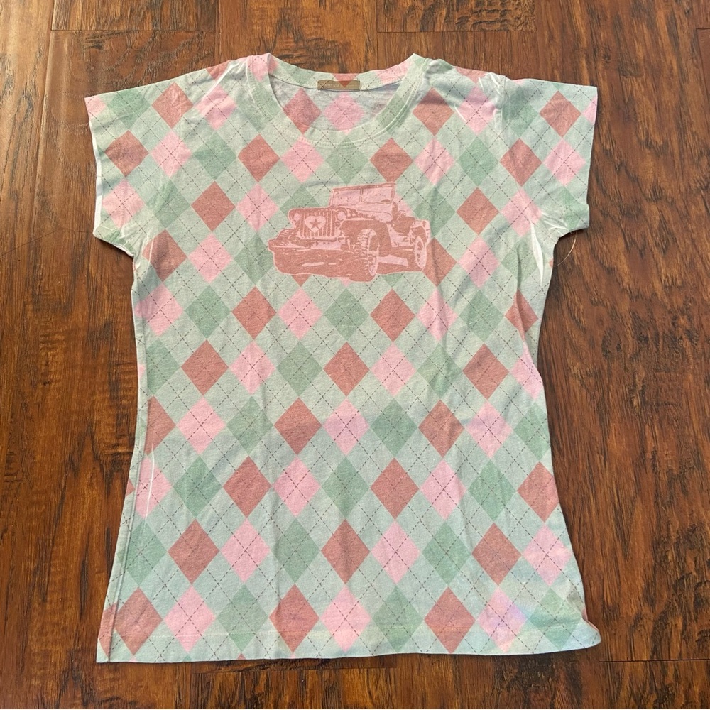 Vintage 90s Y2K reference plaid tshirt baby tee
